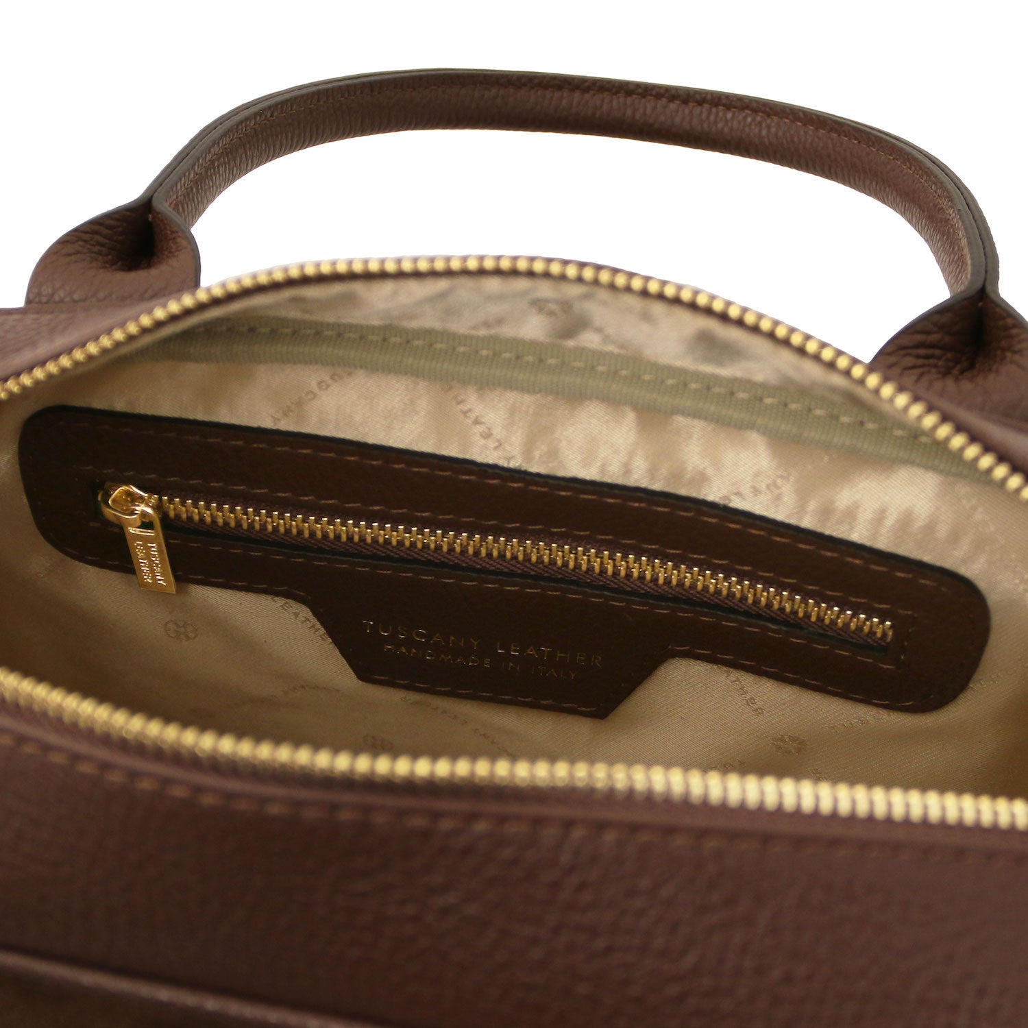 Leather handbags Stephany - Suede & pebbled leather handbag | TL142511 San Rocco Italia