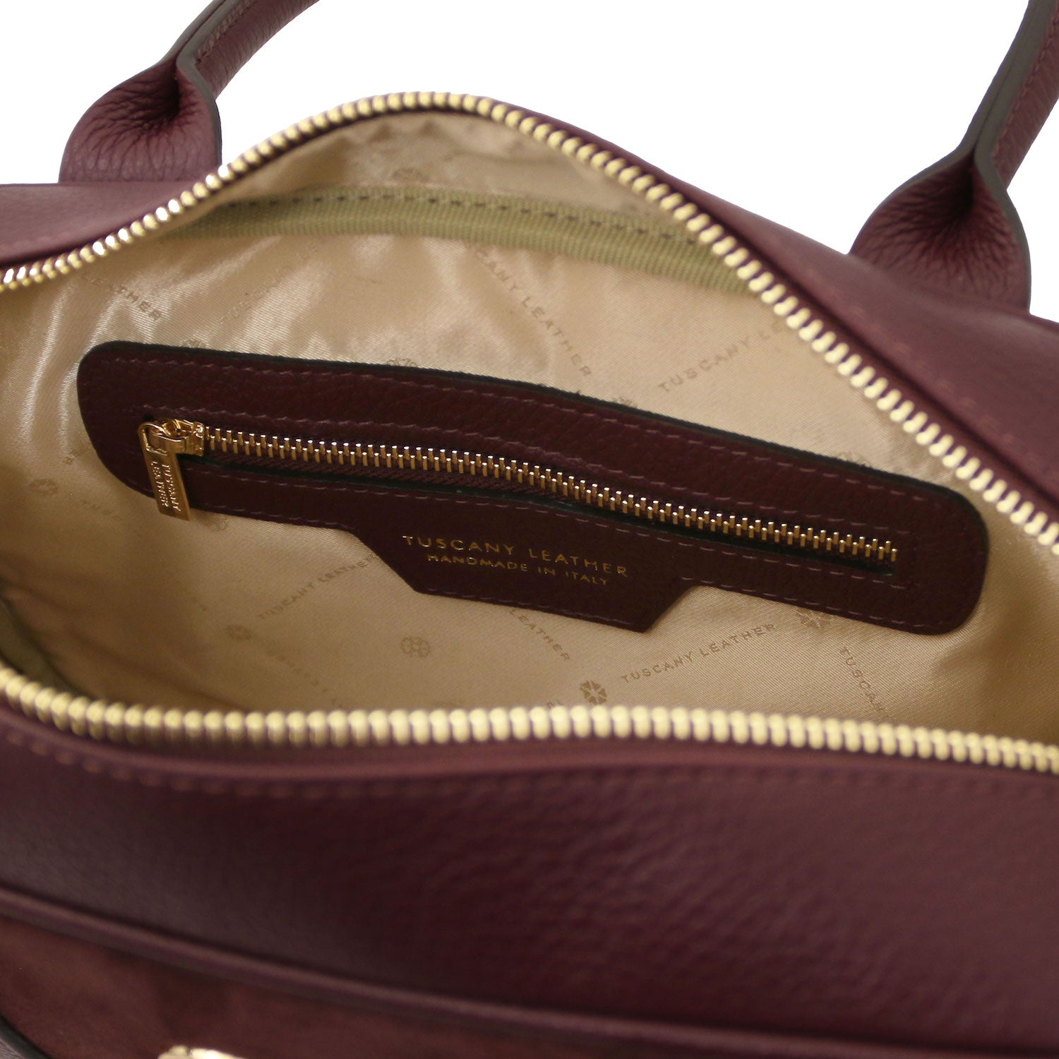 Leather handbags Stephany - Suede & pebbled leather handbag | TL142511 San Rocco Italia
