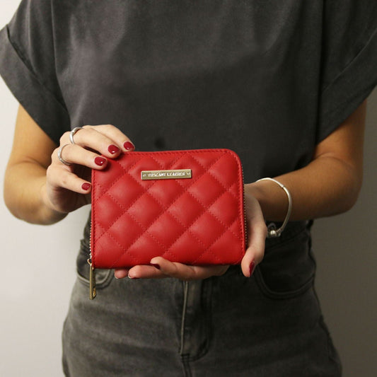 Leather wallets for women Teti - Exclusive zip around soft quilted leather wallet | TL142319 San Rocco Italia