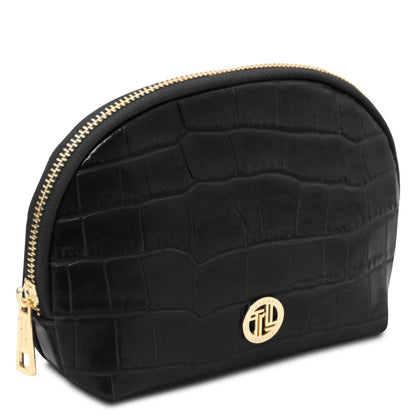 Vera - Croc print leather toiletry case | TL142514
