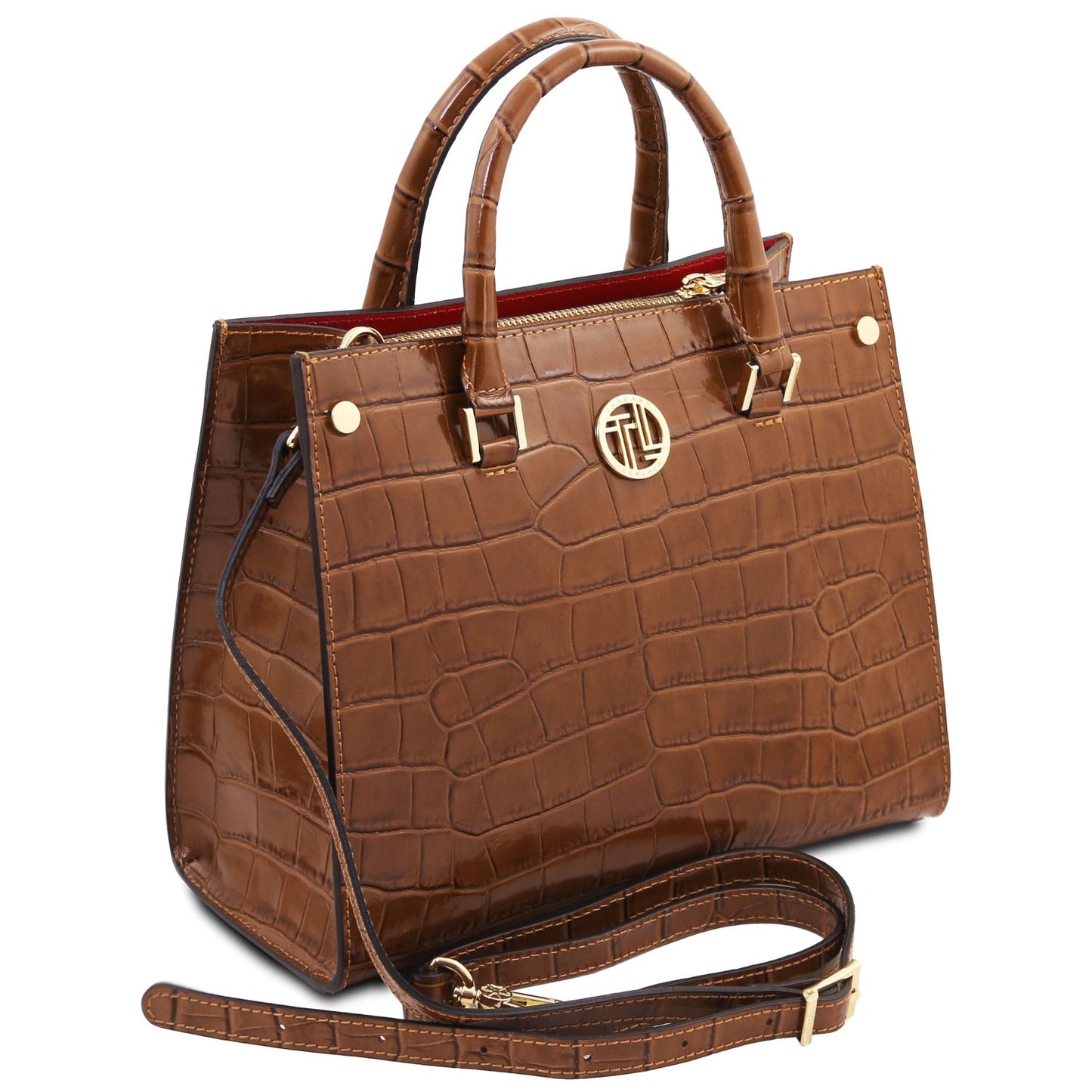 Croque - Croc print leather tote handbag | TL142504