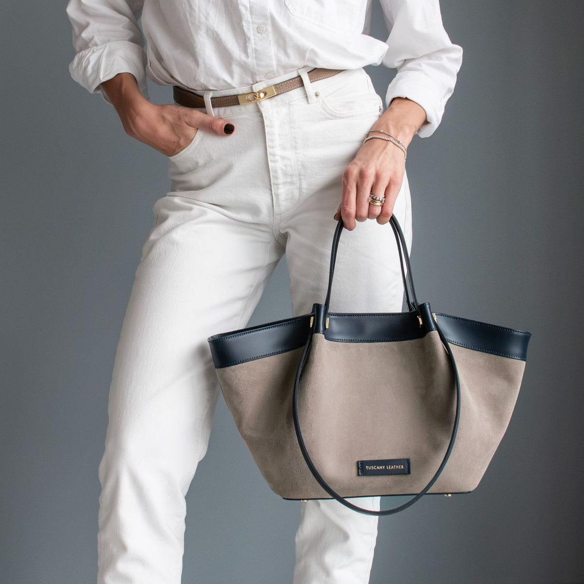 Soleil - Suede Leather Shopping bag