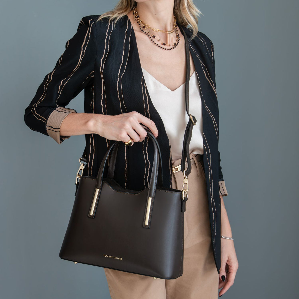 Olimpia - Italian leather tote - Small size