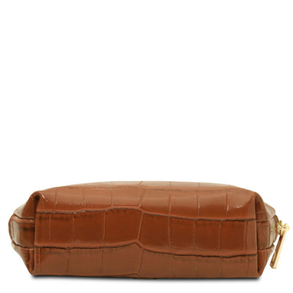 Vera - Croc print leather toiletry case | TL142514