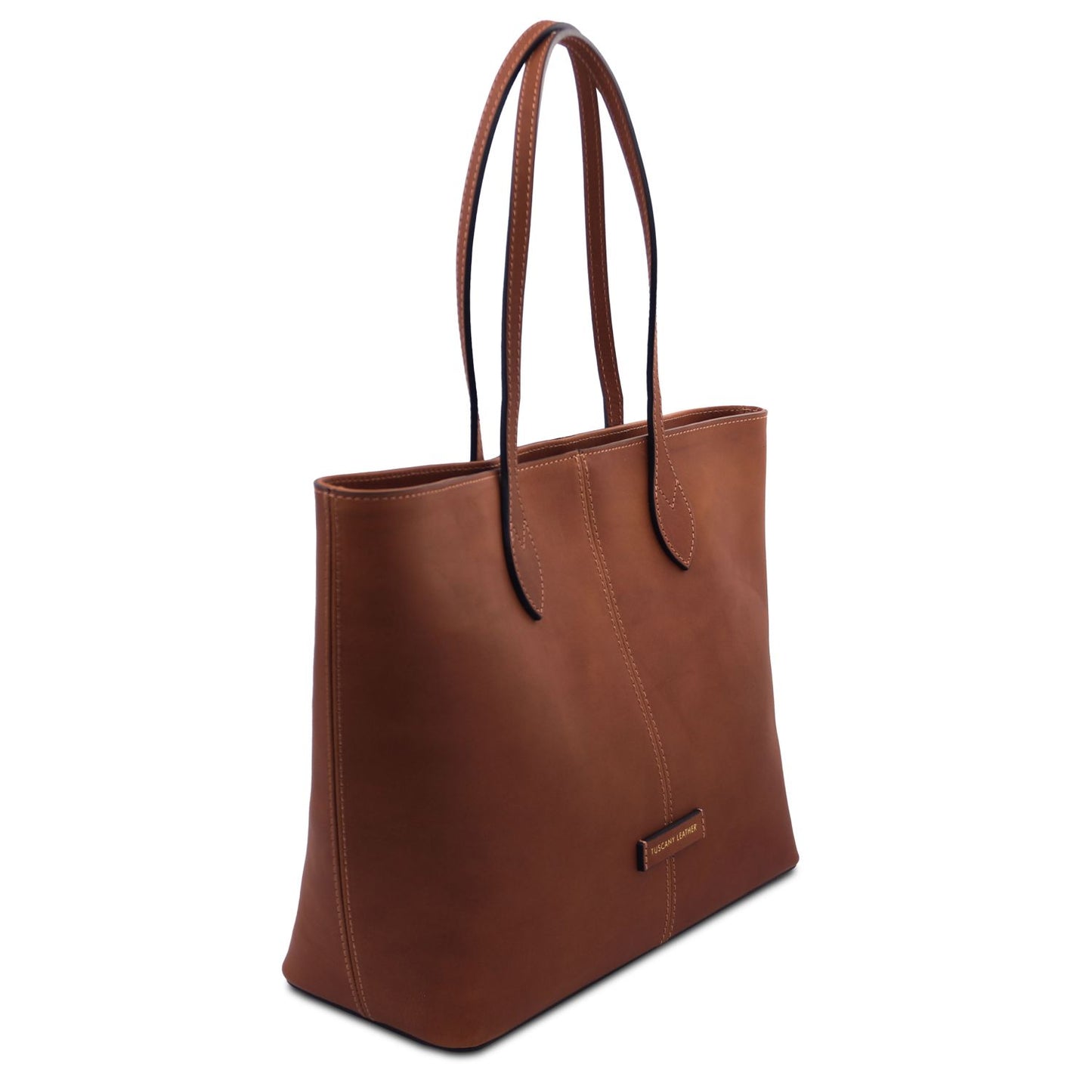 Essenza - Long handle leather tote bag | TL142612
