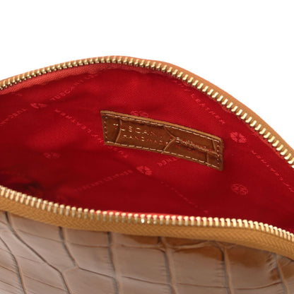 Vera - Croc print leather toiletry case | TL142514
