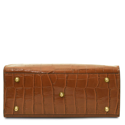 Croque - Croc print leather tote handbag | TL142504