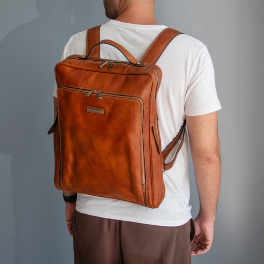 Bangkok - Leather laptop backpack - Large size | TL142336