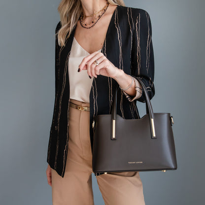 Olimpia - Italian leather tote - Small size