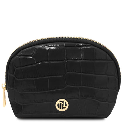Vera - Croc print leather toiletry case | TL142514