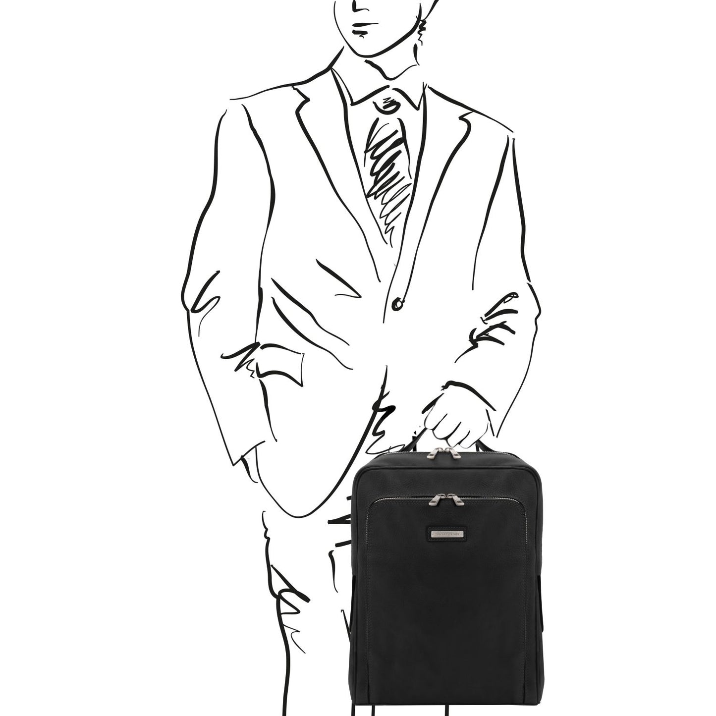 Bangkok - Matte leather laptop backpack | TL141793