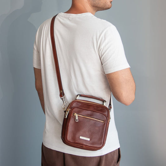 Paul - Leather Crossbody Bag in Matte Leather | TL142457
