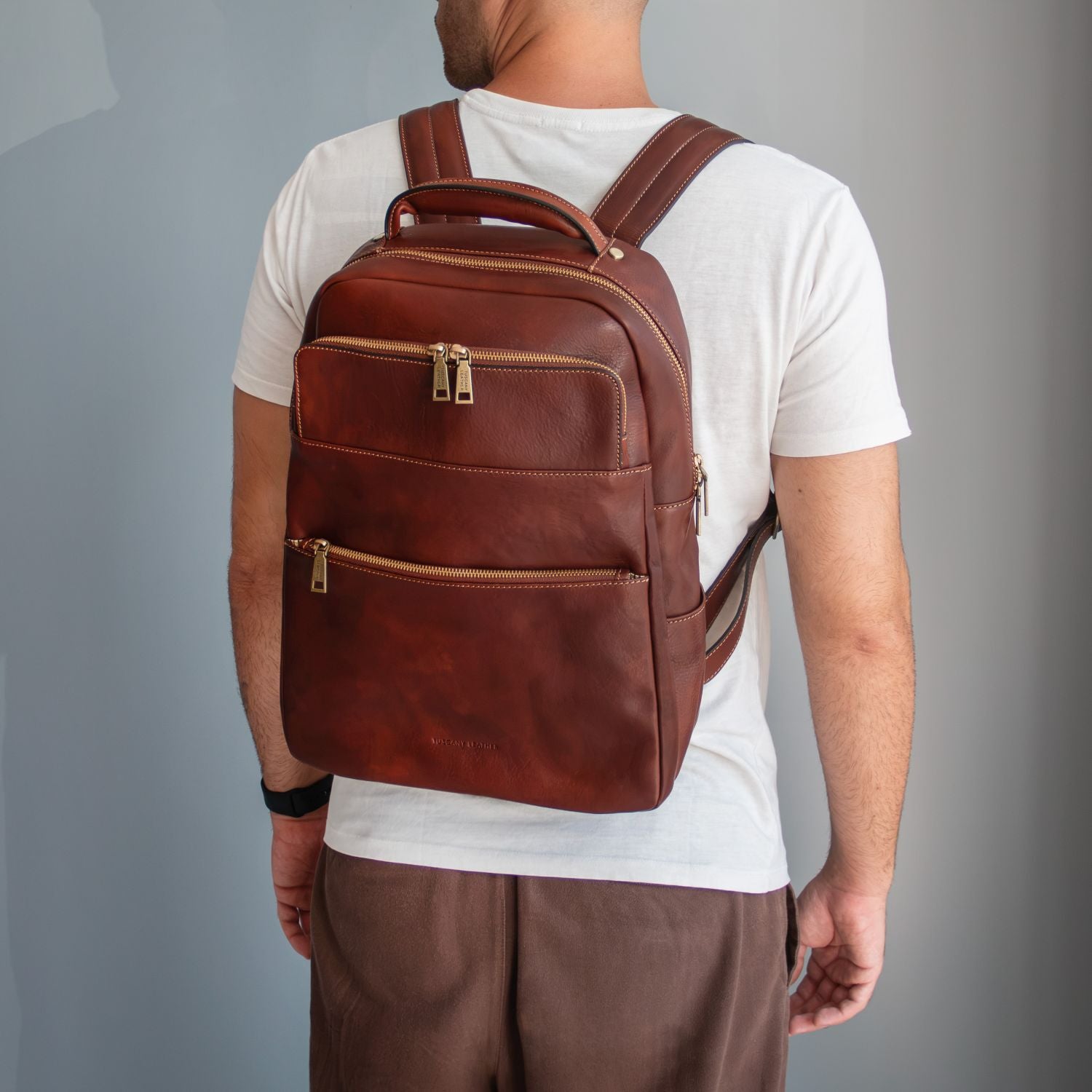 Melbourne Italian Leather Laptop Backpack