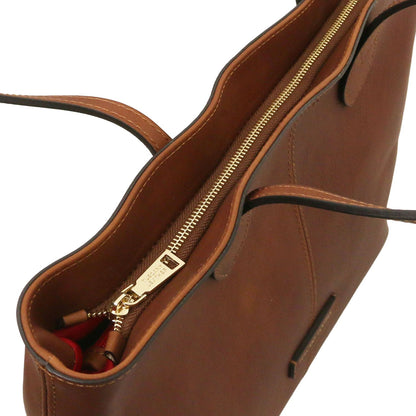 Essenza - Long handle leather tote bag | TL142612