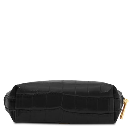Vera - Croc print leather toiletry case | TL142514