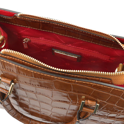 Croque - Croc print leather tote handbag | TL142504