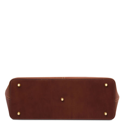 Essenza - Long handle leather tote bag | TL142612
