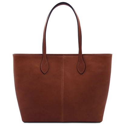 Essenza - Long handle leather tote bag | TL142612