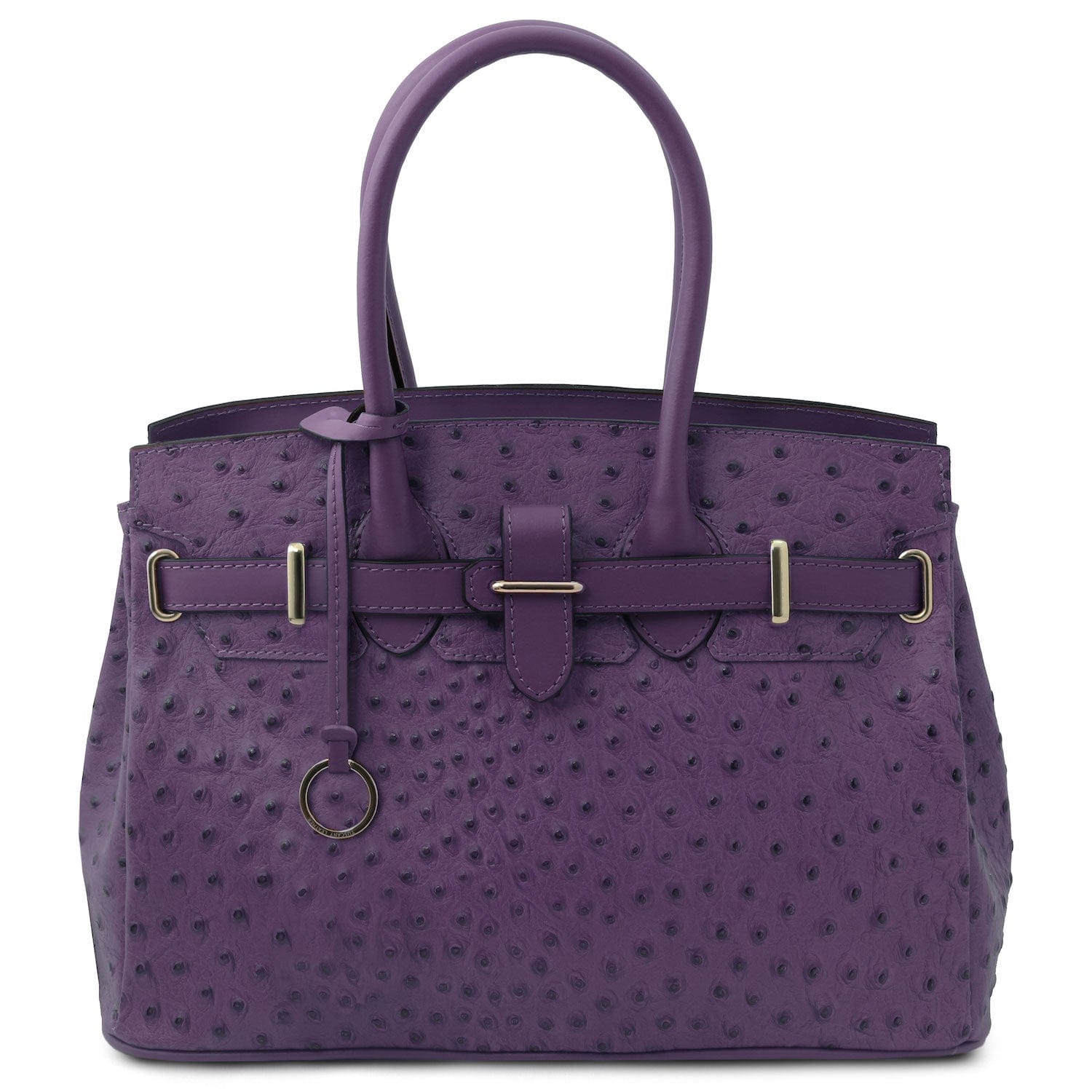 TL Bag - Handbag in ostrich-print leather | TL142120 - Premium Leather handbags - Shop now at San Rocco Italia