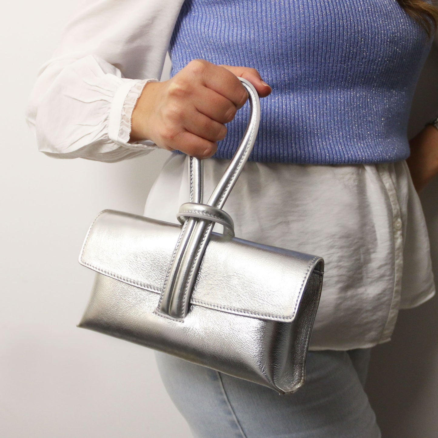 Leather handbags TL Bag - Metallic leather clutch | TL141993 San Rocco Italia