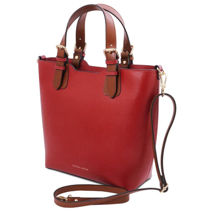 TL Bag - Saffiano Italian leather tote bag with long strap | TL141696 - Premium Leather handbags - Shop now at San Rocco Italia