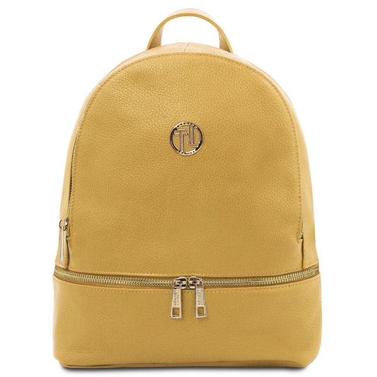 Leather backpacks for women Pastel yellow TL Bag - Soft leather backpack | TL142280 San Rocco Italia