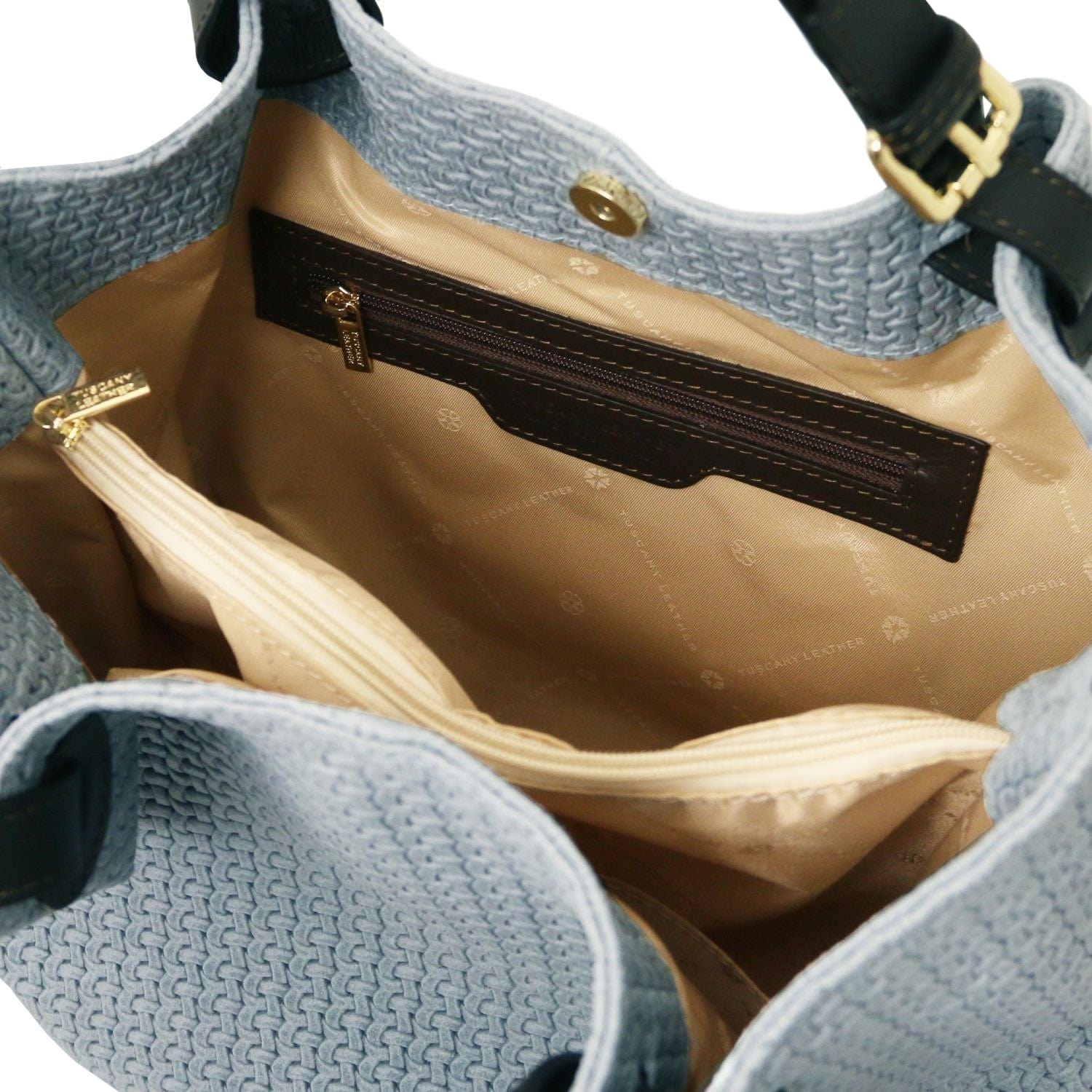 TL KeyLuck - Woven printed leather shopping bag | TL141573 - Premium Leather shoulder bags - Shop now at San Rocco Italia