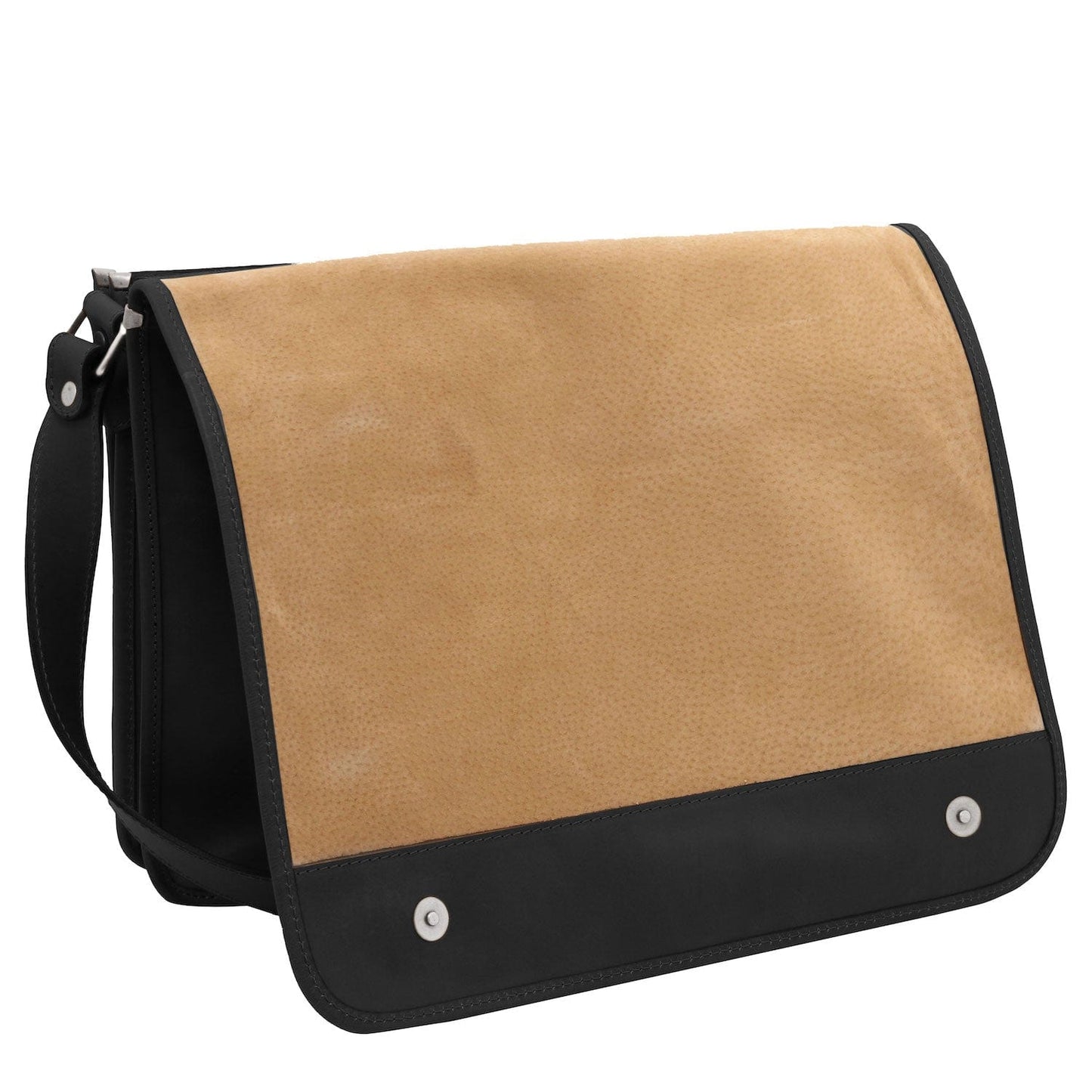 TL Messenger - Two compartment matte leather shoulder bag - Large size | TL142430 - Premium Leather bags for men - Shop now at San Rocco Italia