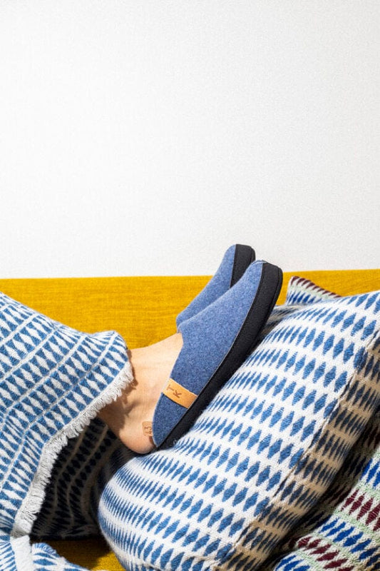 Slippers TOKU Brussels Wool Slippers - Blue San Rocco Italia