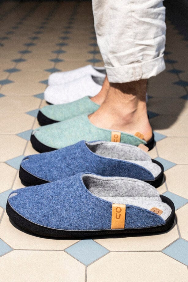 TOKU Brussels Wool Slippers - Blue - Premium Slippers - Shop now at San Rocco Italia