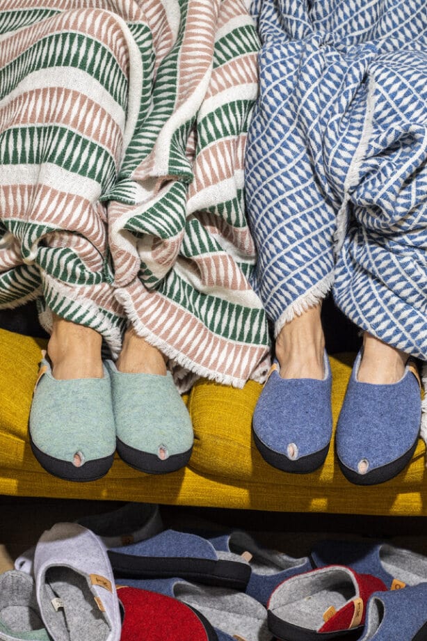 TOKU Brussels Wool Slippers - Blue - Premium Slippers - Shop now at San Rocco Italia