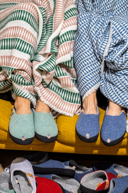 TOKU Brussels Wool Slippers - Blue - Premium Slippers - Shop now at San Rocco Italia