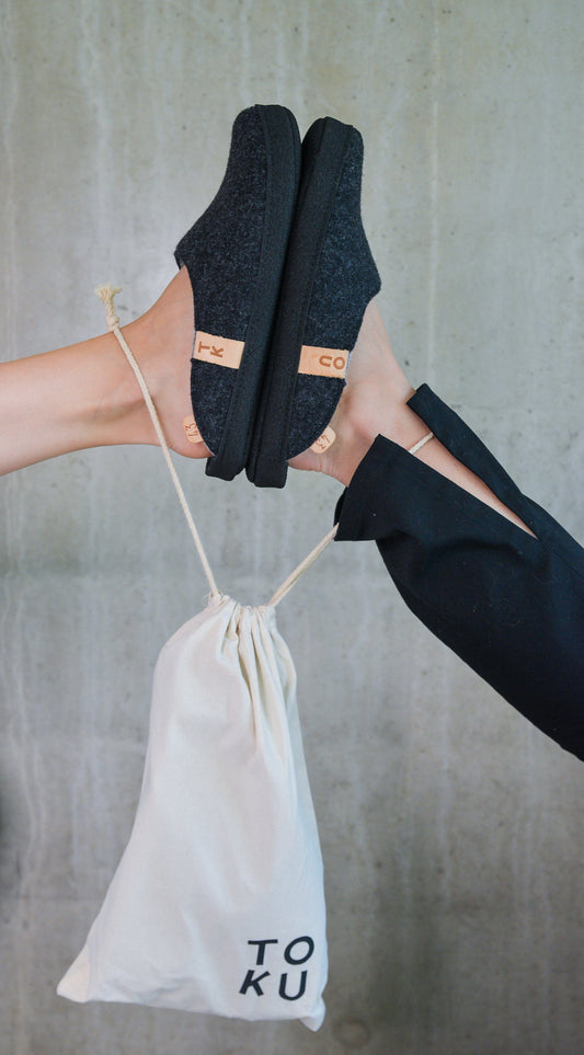 Slippers TOKU Brussels Wool Slippers - Dark Gray San Rocco Italia