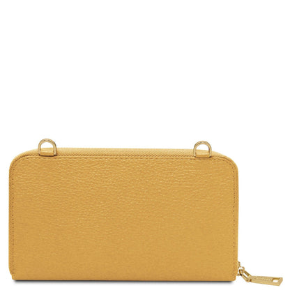 Urania - Leather phone wallet with strap | TL142433 - Premium Leather shoulder bags - Shop now at San Rocco Italia