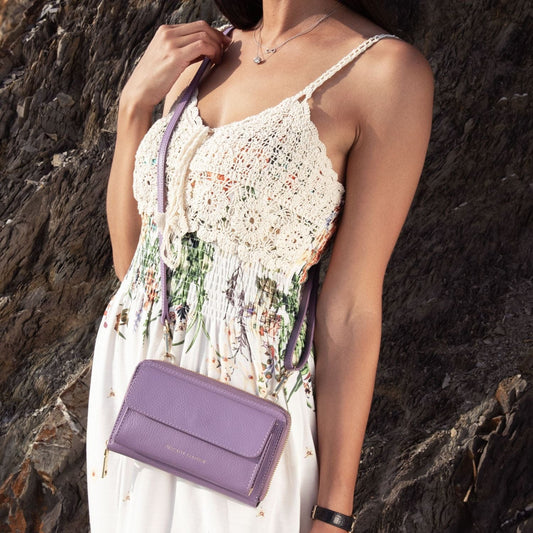 Leather shoulder bags Urania - Leather phone wallet with strap | TL142433 San Rocco Italia