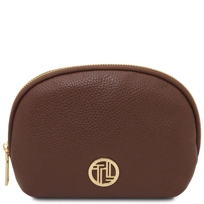 Travel leather accessories Coffee Vera - Soft leather toiletry case | TL142438 San Rocco Italia