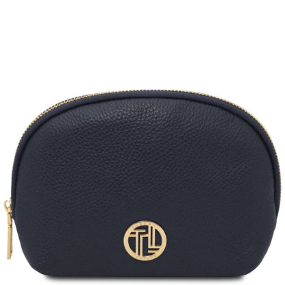 Travel leather accessories Dark Blue Vera - Soft leather toiletry case | TL142438 San Rocco Italia