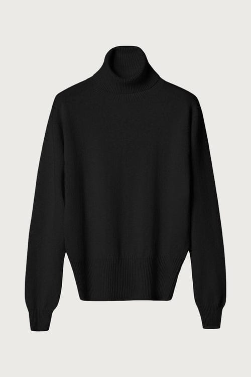 Women's Cashmere Black Turtleneck Sweater - Premium Sweaters - Shop now at San Rocco Italia