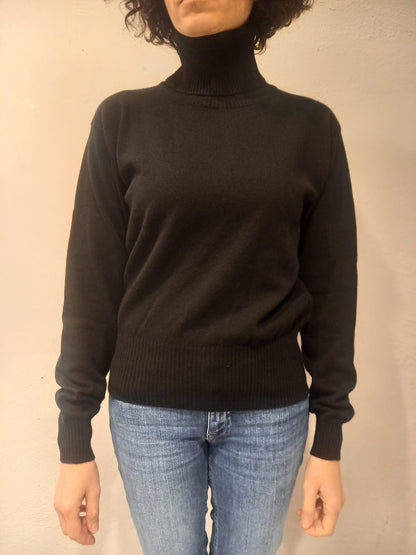 Women's Cashmere Black Turtleneck Sweater - Premium Sweaters - Shop now at San Rocco Italia