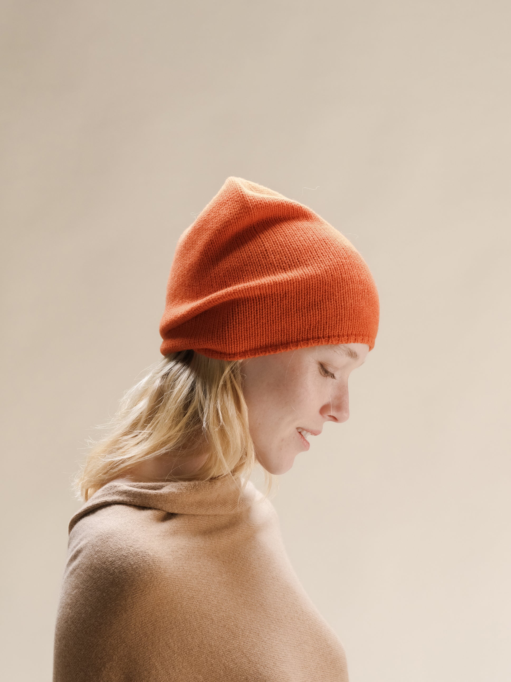 Knitwear Orange Wool & Cashmere Mix Beanie (3D-Knit) San Rocco Italia