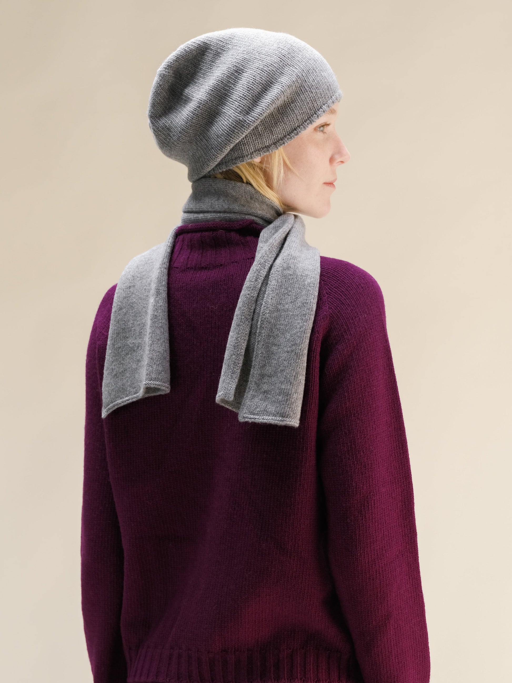 Knitwear Steel Grey Wool & Cashmere Mix Beanie (3D-Knit) San Rocco Italia