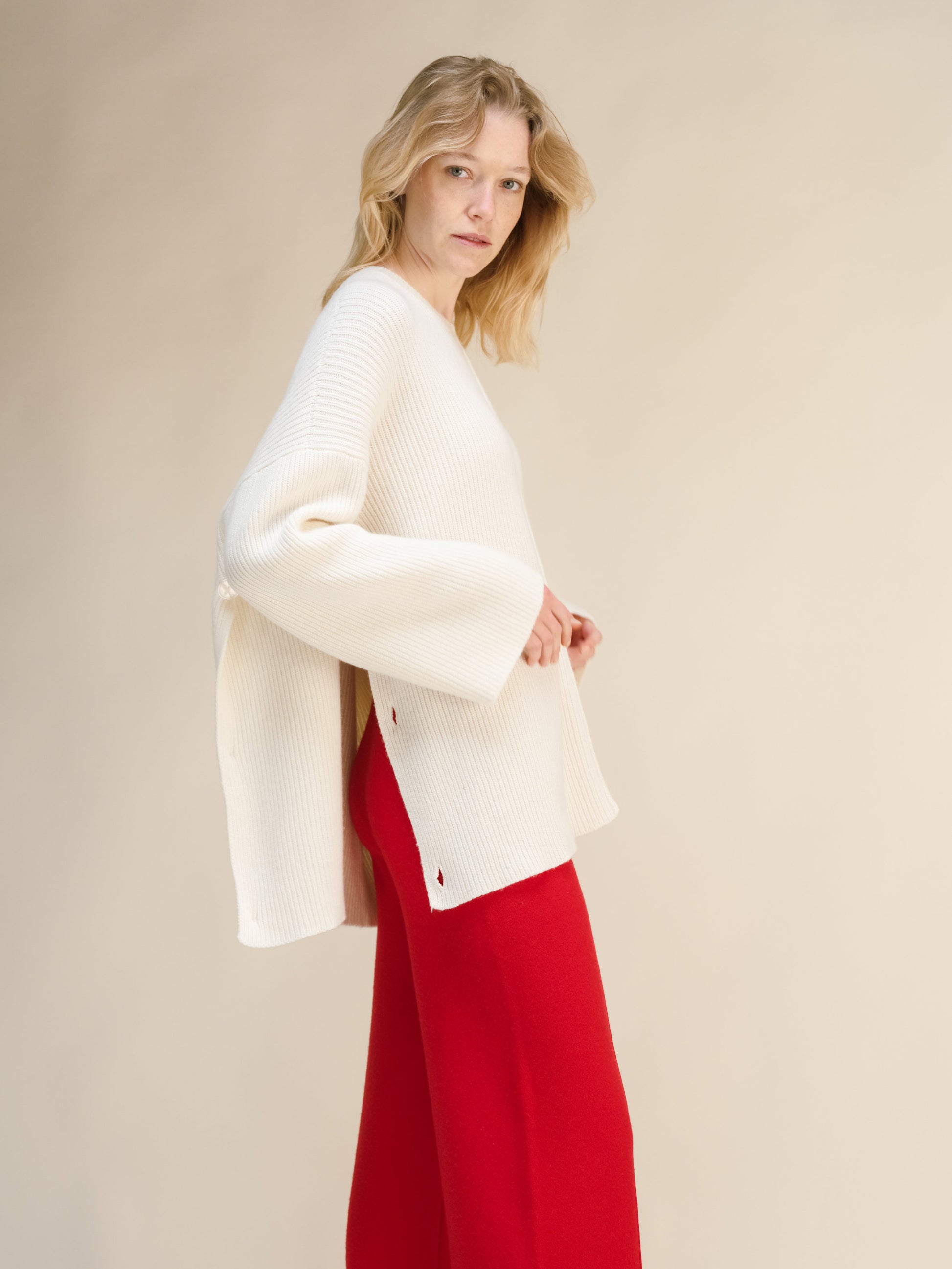 Knitwear Wool & Cashmere Mix Oversized Cape Sweater San Rocco Italia