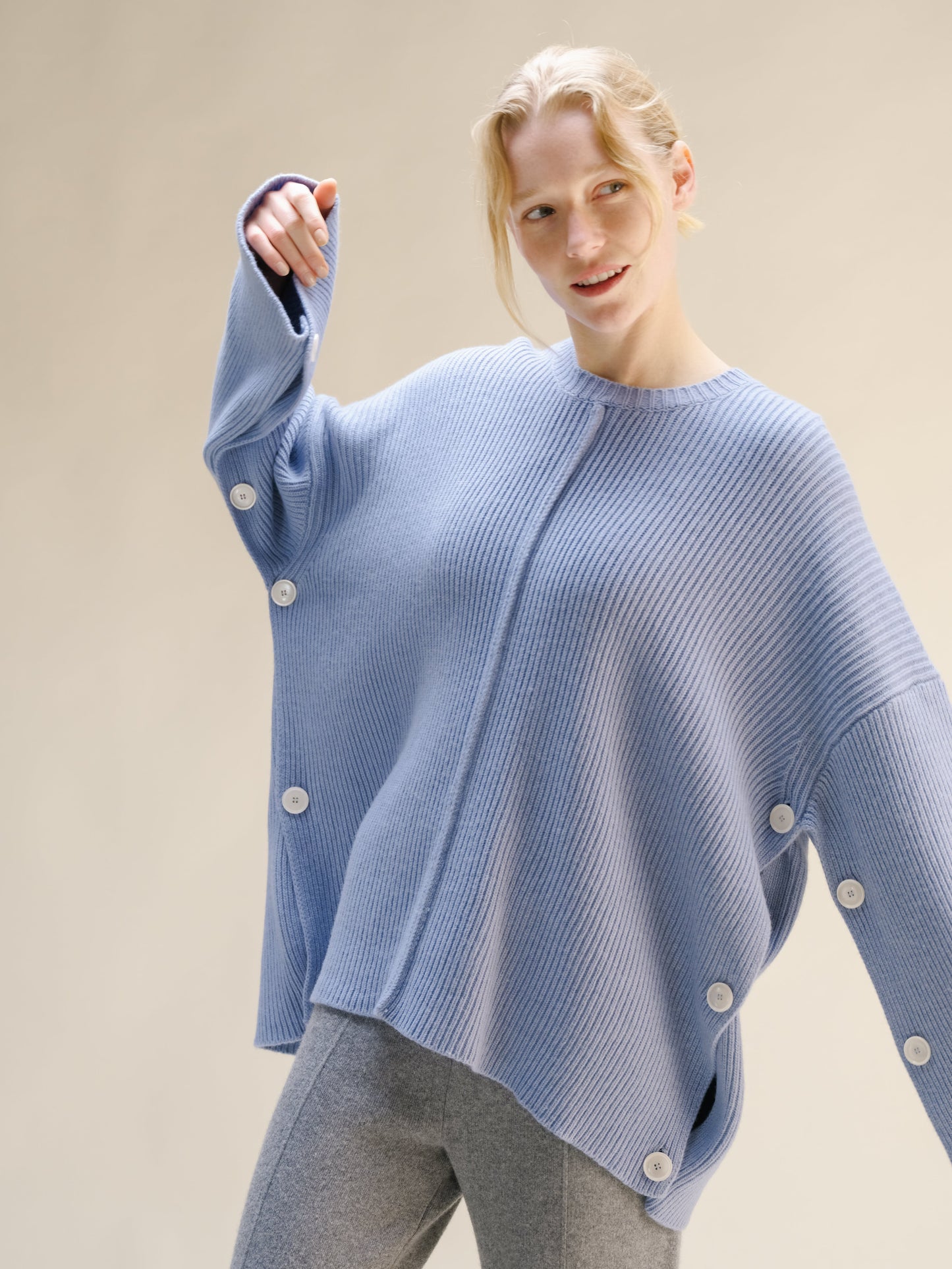 Knitwear Wool & Cashmere Mix Oversized Cape Sweater San Rocco Italia