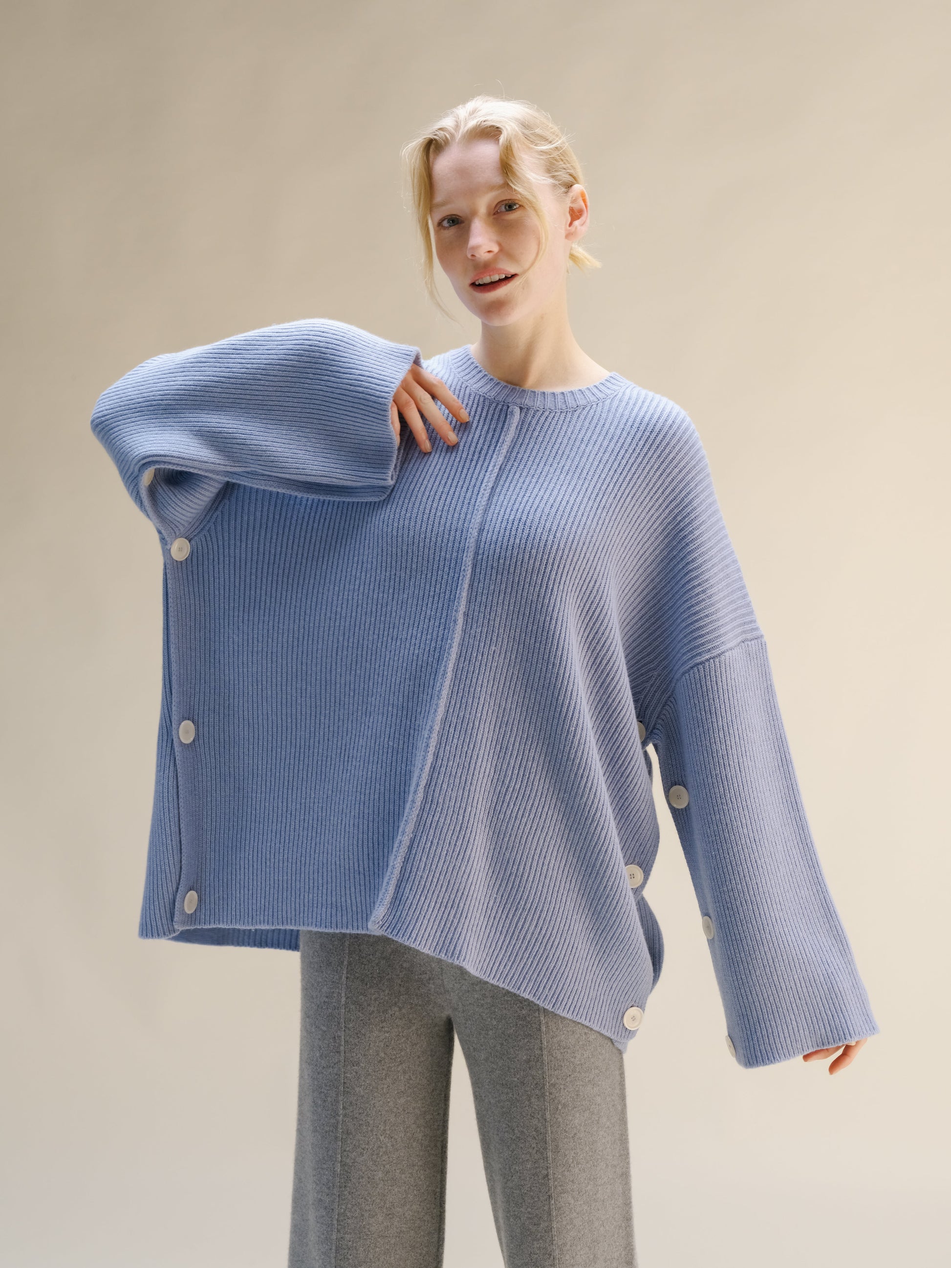 Knitwear Wool & Cashmere Mix Oversized Cape Sweater San Rocco Italia