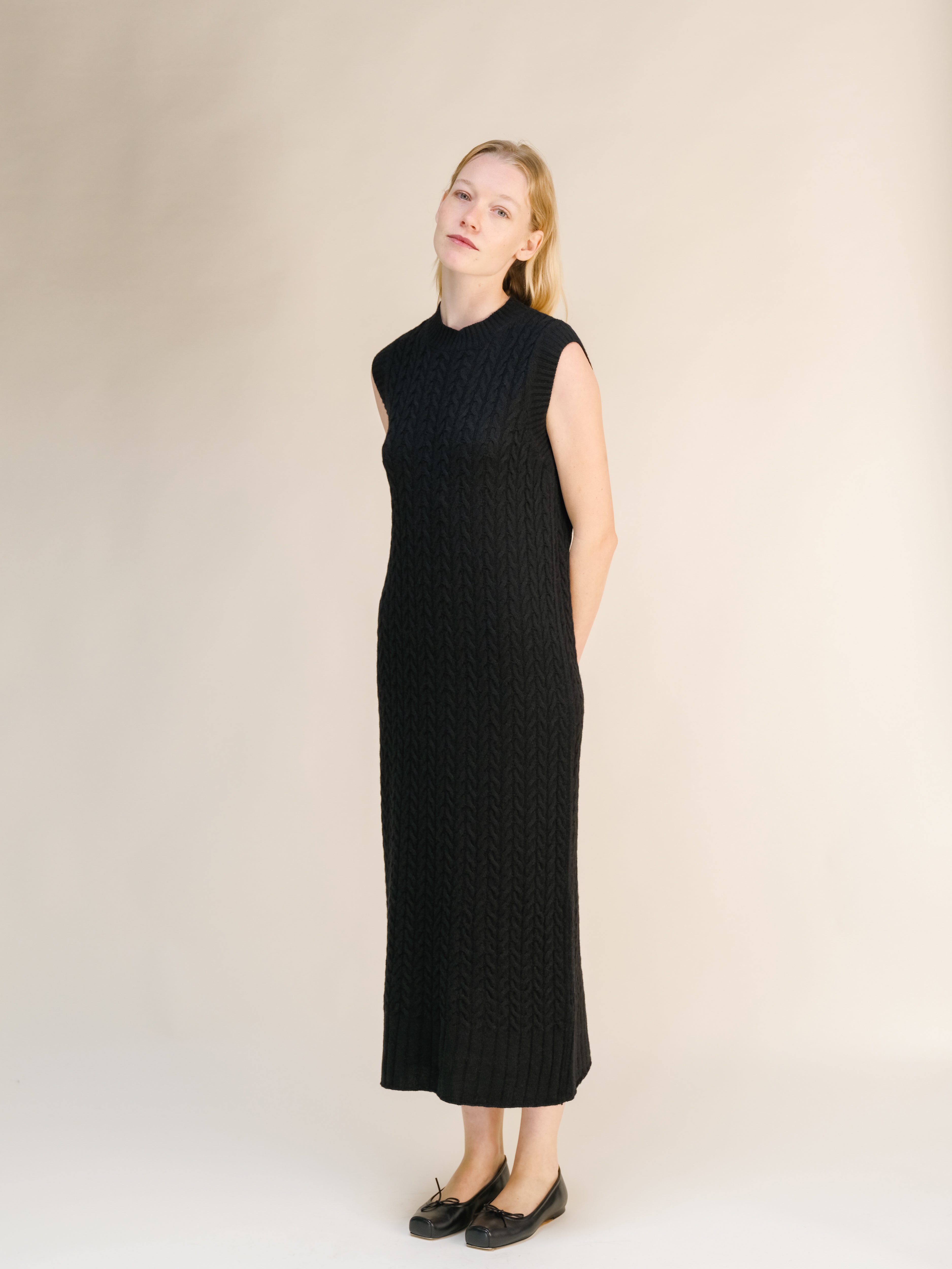 ワンピース San Rocco Tweed Knit Dress black Clotilde black crochet-knit midi dress