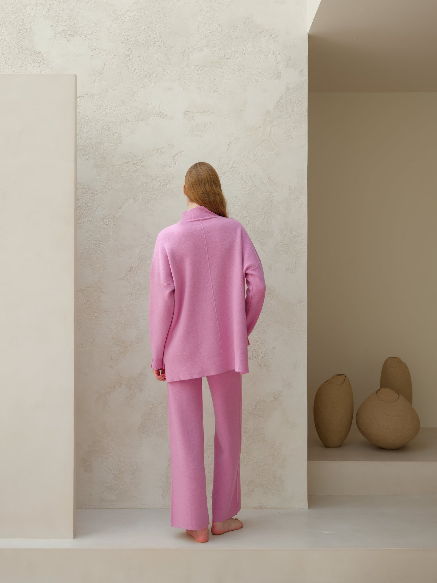 Knitwear Wool & Cashmere Mix Solid Maxi Turtleneck Sweater San Rocco Italia