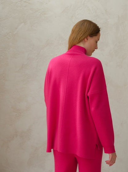 Knitwear Wool & Cashmere Mix Solid Maxi Turtleneck Sweater San Rocco Italia