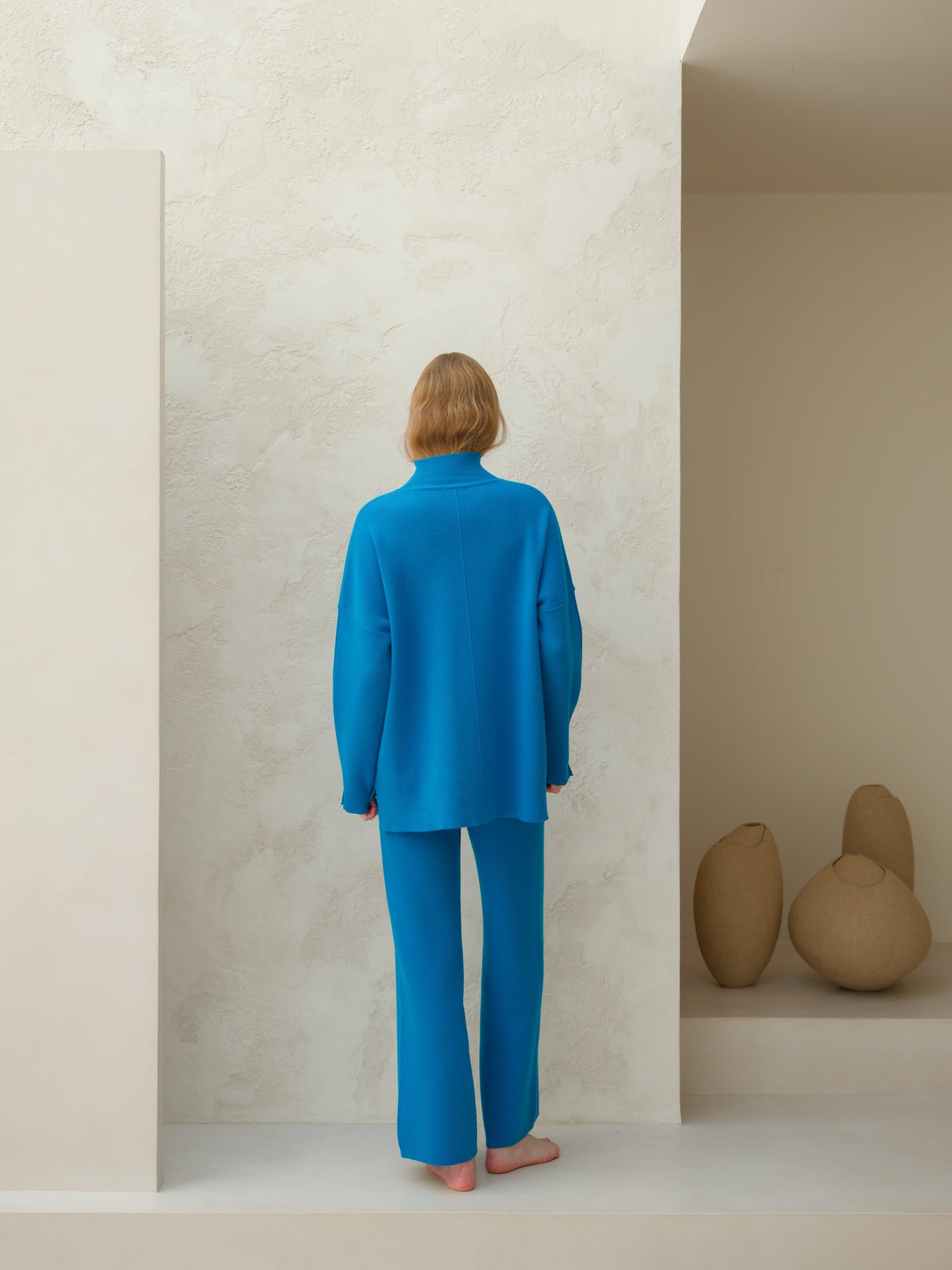 Knitwear Wool & Cashmere Mix Solid Maxi Turtleneck Sweater San Rocco Italia