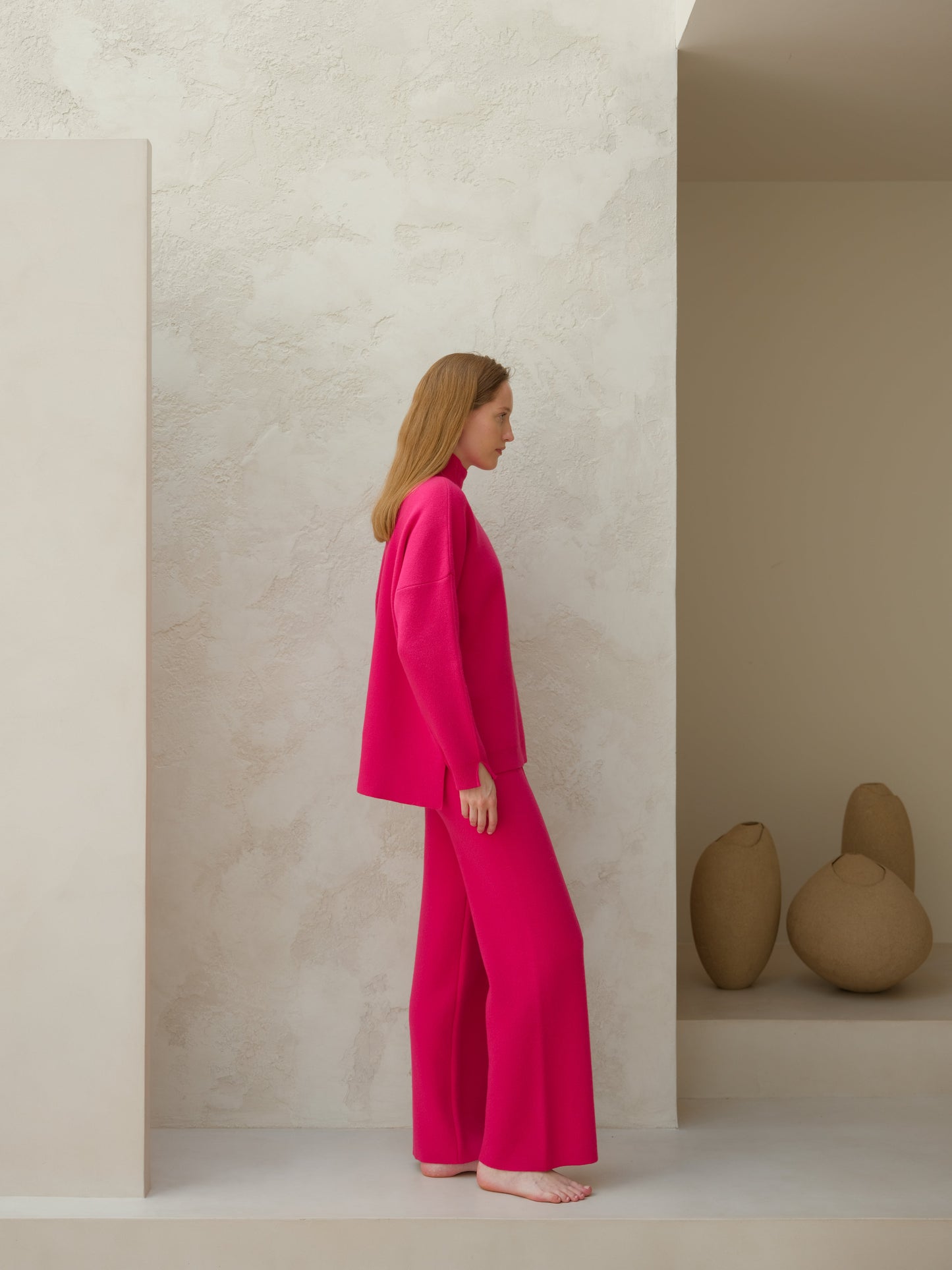 Knitwear Wool & Cashmere Mix Solid Maxi Turtleneck Sweater San Rocco Italia