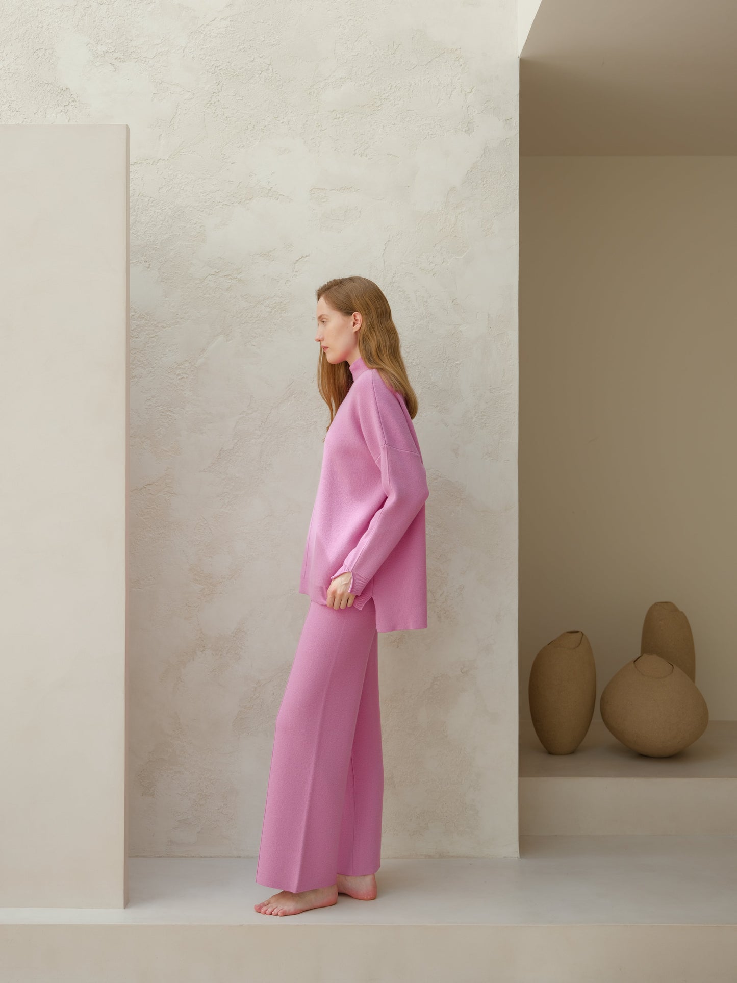 Knitwear Wool & Cashmere Mix Solid Maxi Turtleneck Sweater San Rocco Italia